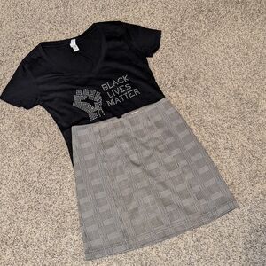 Next Level Rhinestone BLM Tee Small & Sky & Sparrow Mini Size Xs